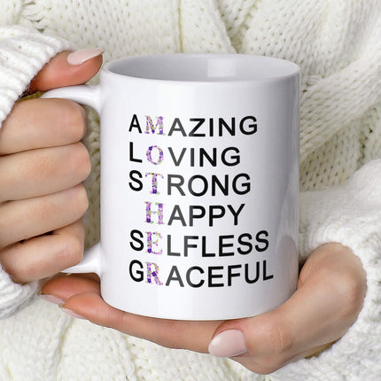 Amazing Mum Cup - Coffee Mug Floral Design - TISATI