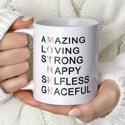 Amazing Mum Cup - Coffee Mug Floral Design - TISATI