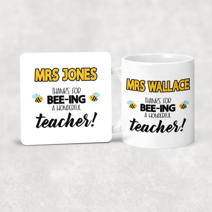 Best Teacher Coaster with Bee Design - TISATI