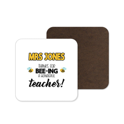 Best Teacher Coaster with Bee Design - TISATI