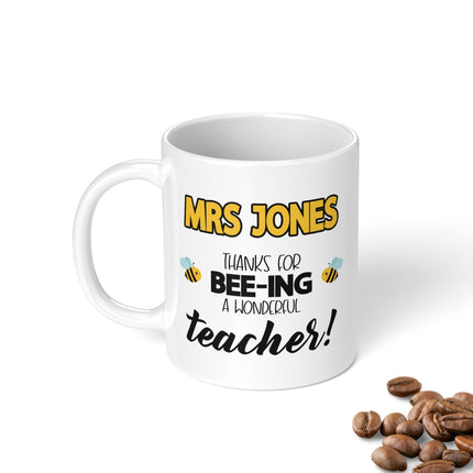 Personalised Best Teacher Mug Bee Design - TISATI