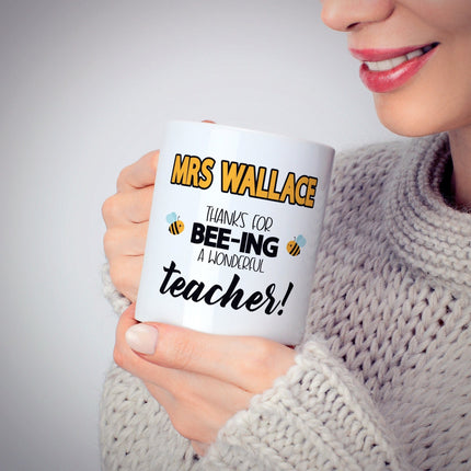 Personalised Best Teacher Mug Bee Design - TISATI