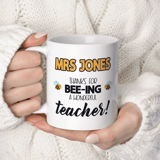 Personalised Best Teacher Mug Bee Design - TISATI